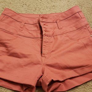 High waisted cotton shorts